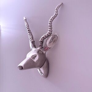 Silver Antelope Wall Decor Sculpture - Home Wall Decor